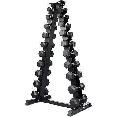Rubber Hex Dumbbell Set (1-10kg) (With/Without stand) - Assassin Goods