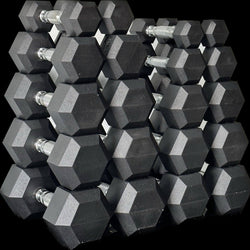 Rubber Hex Dumbbell Set (1-10kg) (With/Without stand)