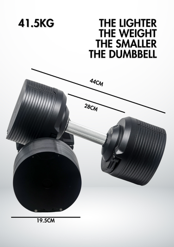 41.5kg Stealth Black Edition Adjustable Dumbbells (Pair)