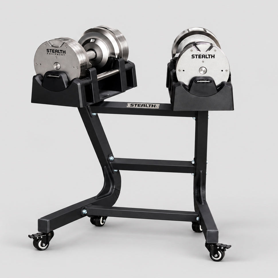 Heavy-Duty Adjustable Dumbbell Stand Wheel Upgrade (4 wheels)
